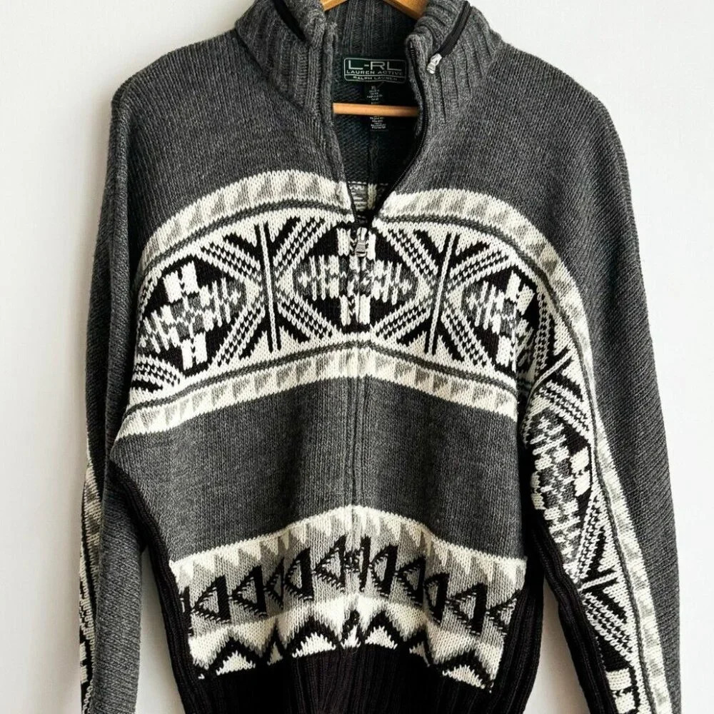 Ralph Lauren Active Wool Blend Zip up Cardigan w Hood XL